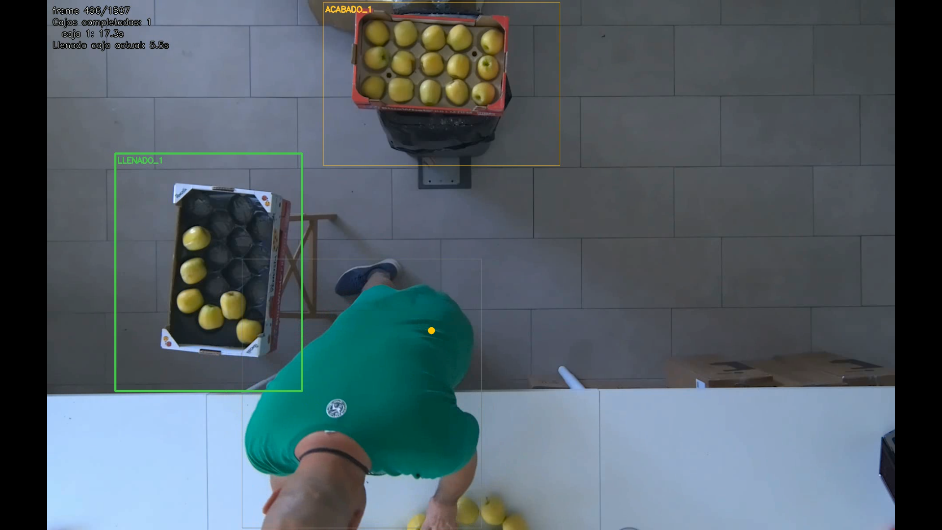 Panel de visión artificial VIA monitorizando una línea de packing en tiempo real
